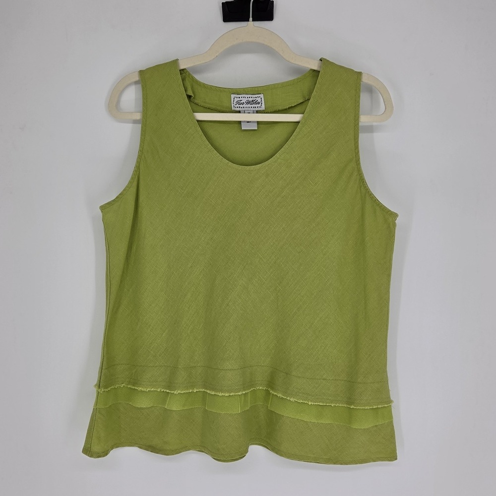 Womens 100% Linen Tank Top Medium   Cottagecore Resortwear Beachy Summer Coastal